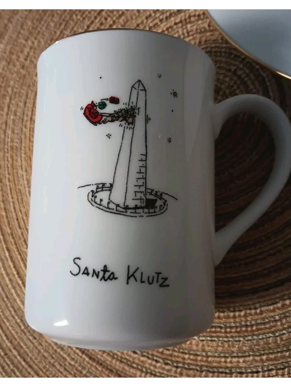 Porcelain Cookies & Milk Or Christmas Snack Plate Cup Santa Reindeer Washington